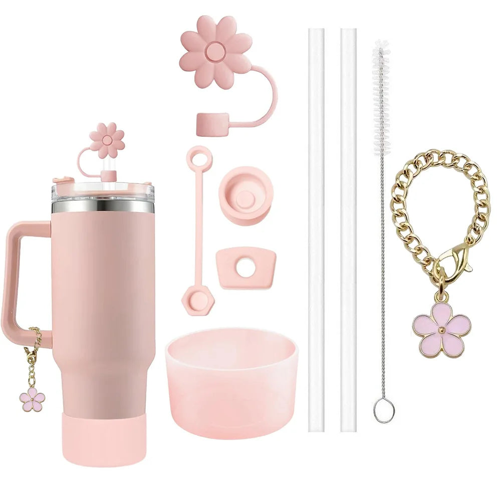 Ensemble Fleur: Accessoires 9 pièces pour Tasse Stanley