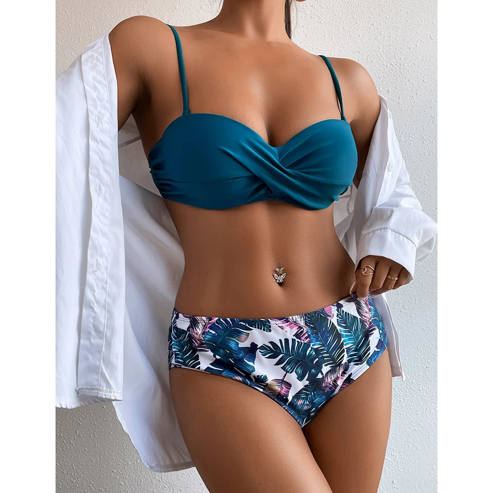 Floral Leopard Bikini Set - Summer Beach Vibes