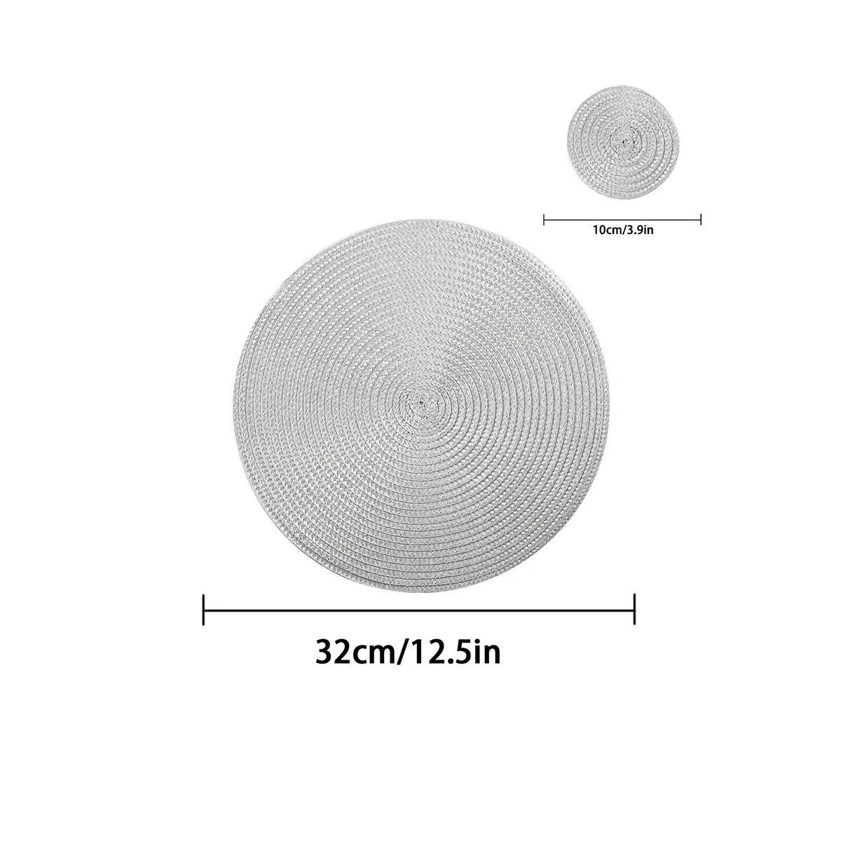 Sets Ronds Tressés Fête - 12 Pcs, Lavables & Antidérapants