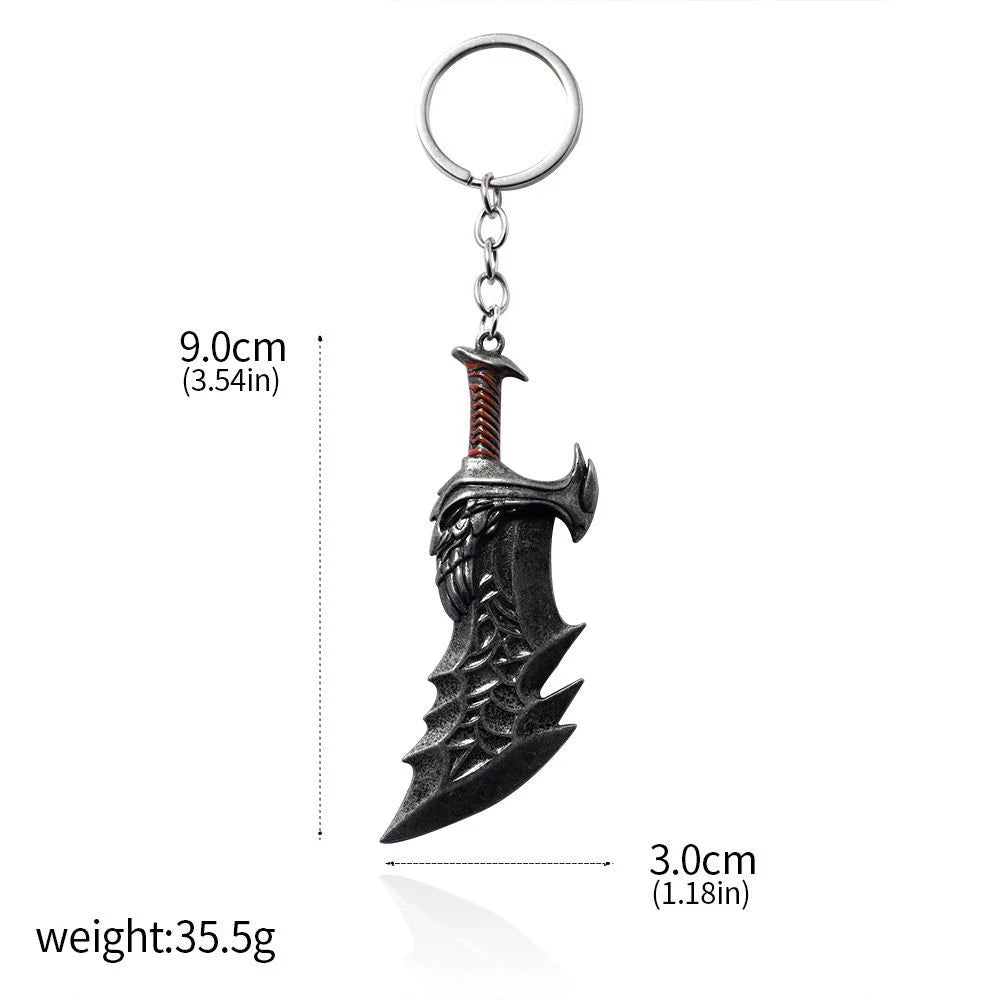 Porte-clés Kratos : Lame du Chaos en métal élégant