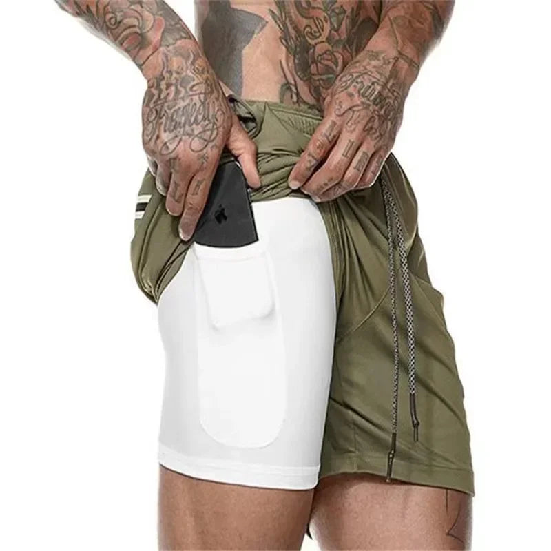 VifRapide: Shorts de Course 2-en-1 pour Hommes