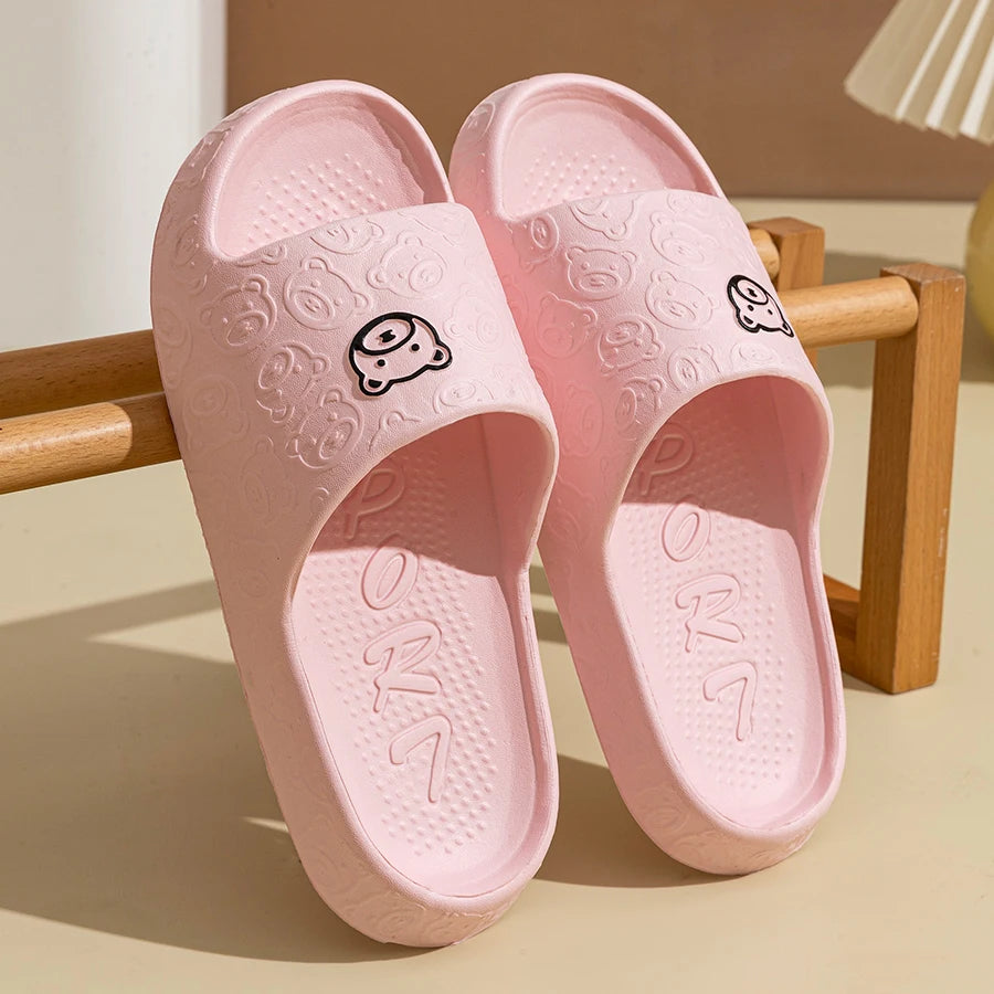 Cozy Bear Print Summer Slippers for All