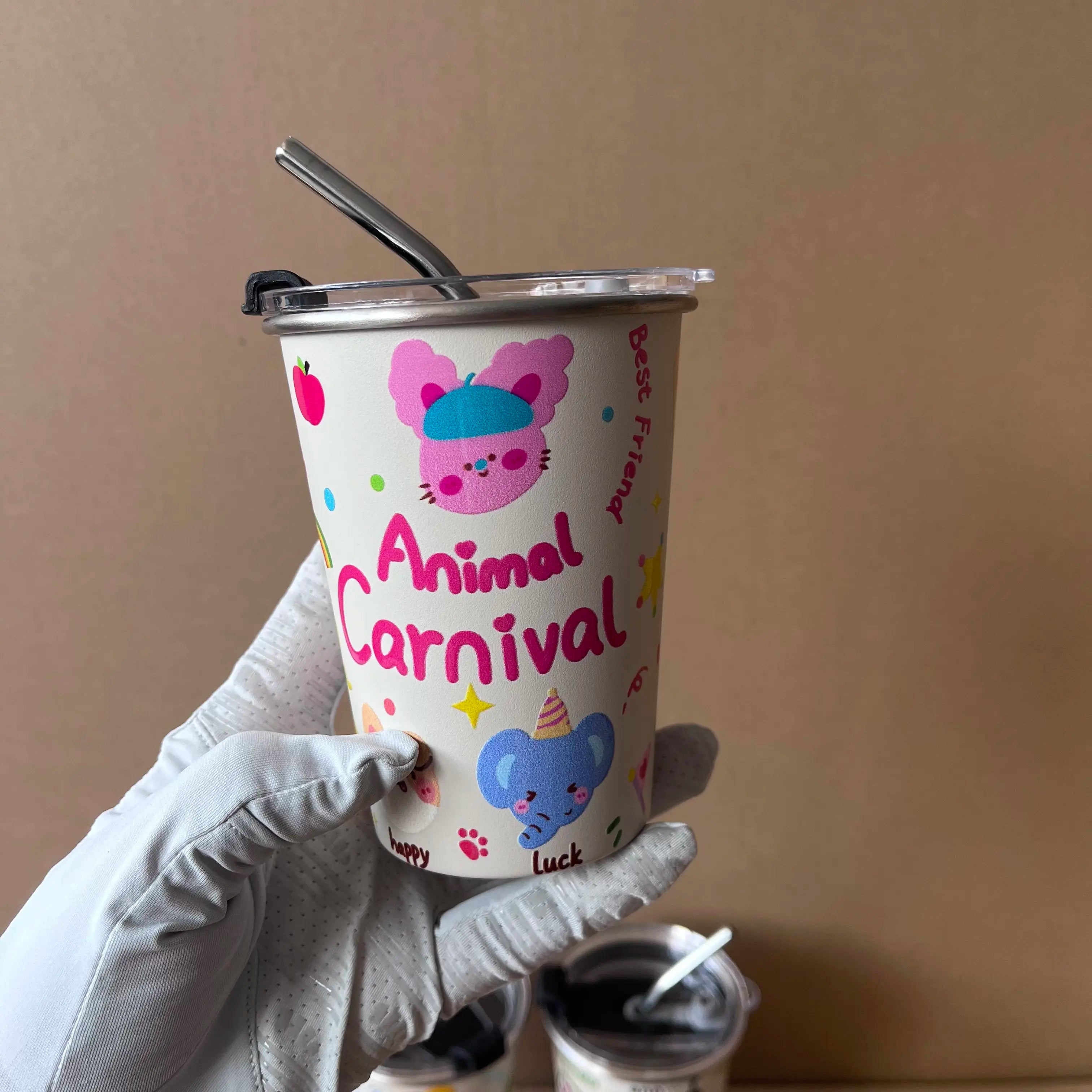 Tasse Animali’Steel : Art Extérieur & Paille Stylée