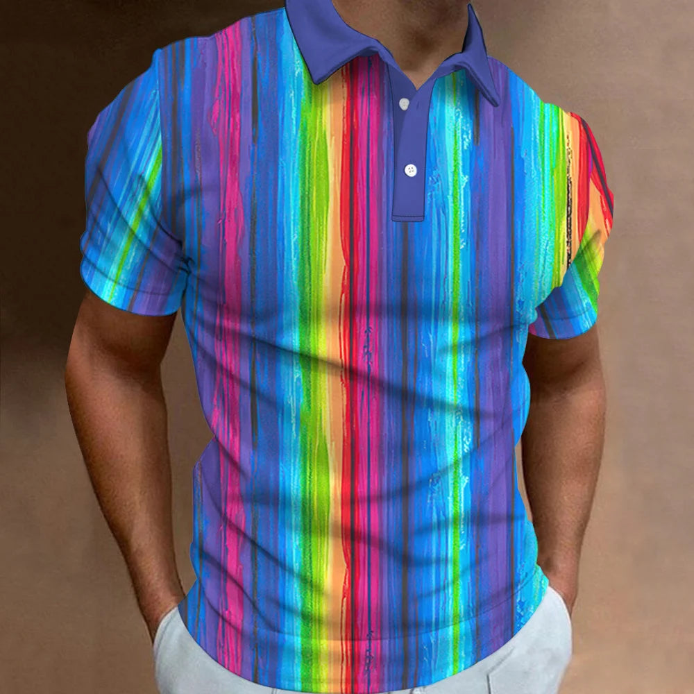 Polo Arc-en-Ciel 3D Casual Homme