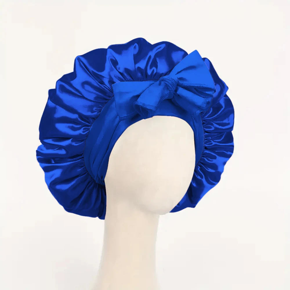 Satin Sleep Bonnet - Adjustable Hair Protection Cap
