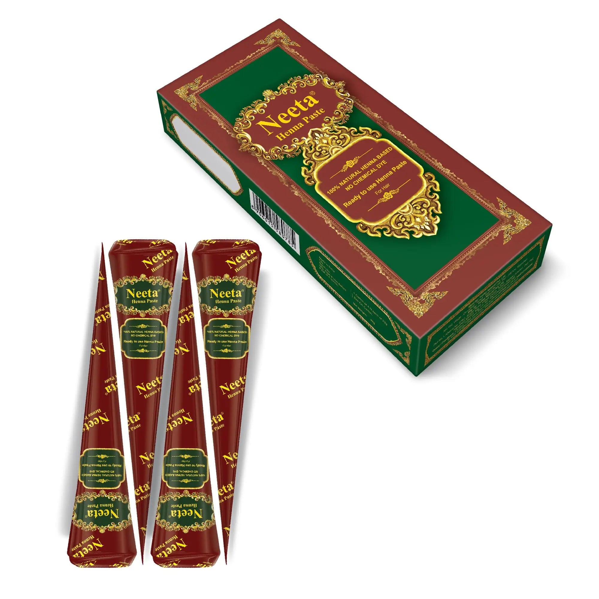 Crème de Tatouage Henné Bio - 4/12 Morceaux Pure