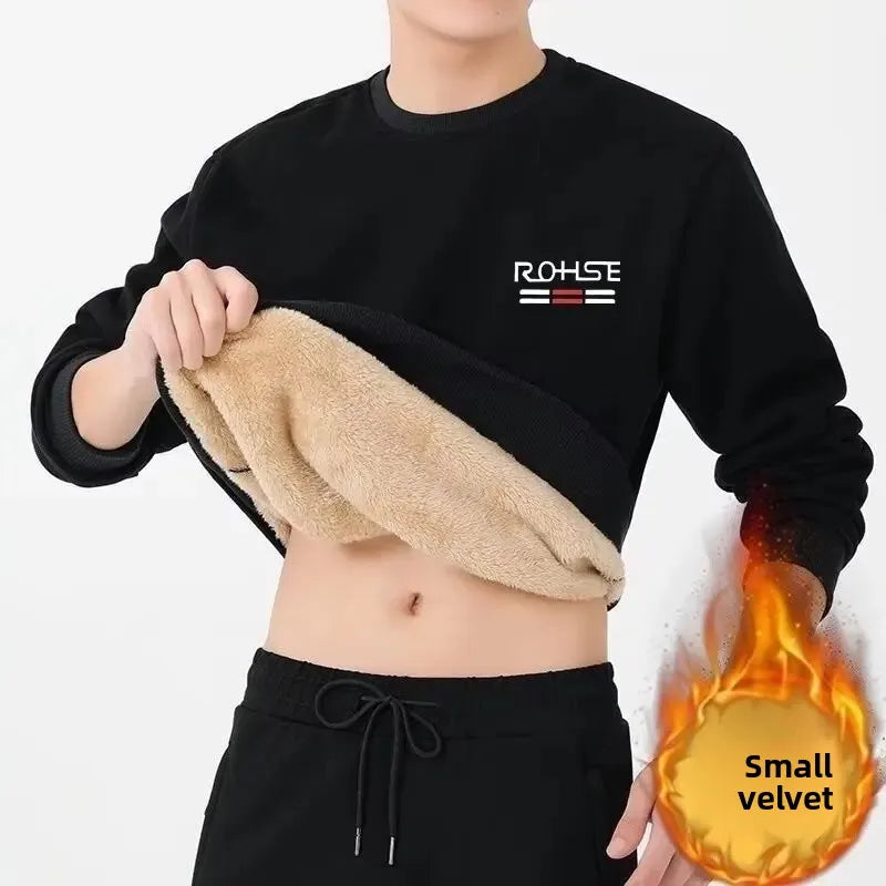 Velvet Comfort Crew: Plus Size Casual Sweatshirt