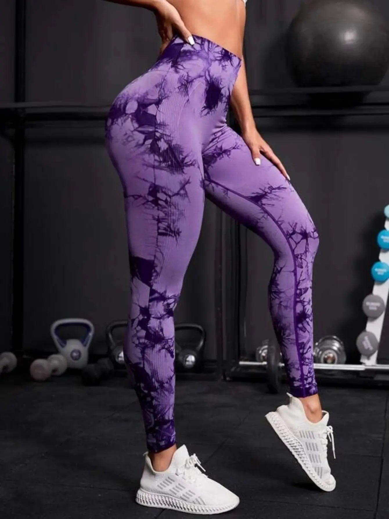 Leggings Sans Couture Tie-Dye Fitness Taille Haute