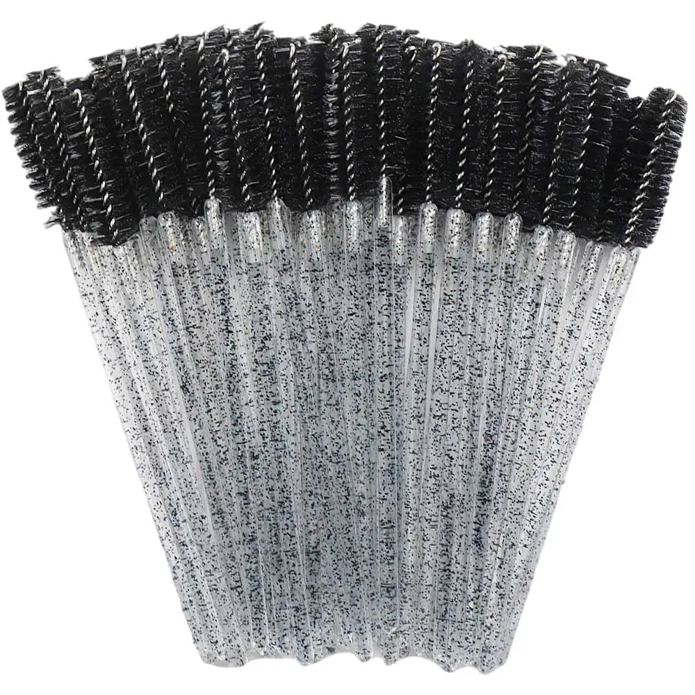Brosses à cils colorées - 50 pièces en combo scintillant