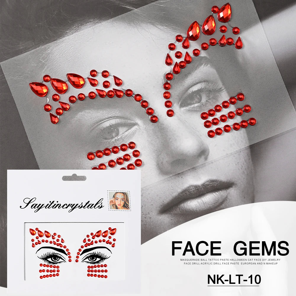 Strass 3D pour Visage - Éclat Festif