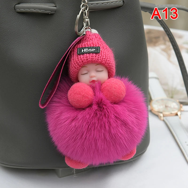 Charming Plush Fox Fur Keychain Pendant