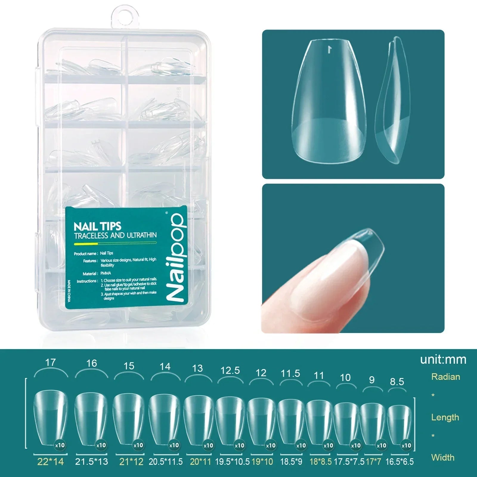 Ongles Bicolores Nailpop - 120 pièces