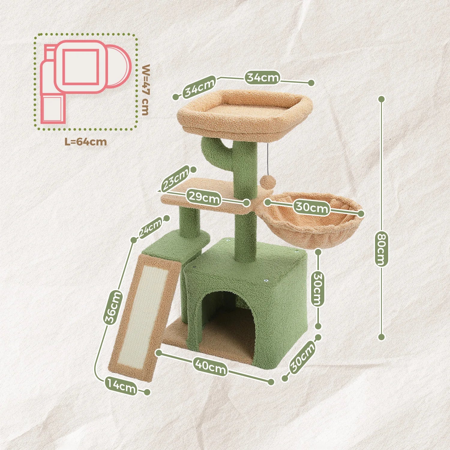 Tour d'Activité pour Chats - Hamac et Griffoirs