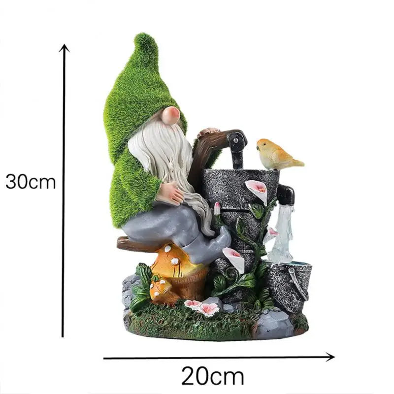 Gnome Lumineux de Jardin en Résine