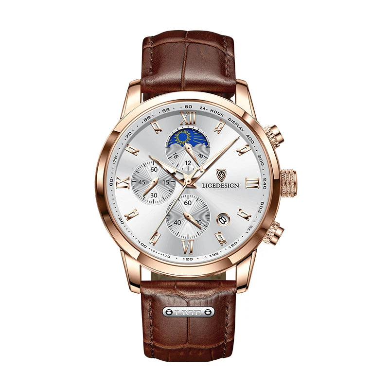 LIGE Luxe Quartz Sport Watch for Men - Waterproof Style