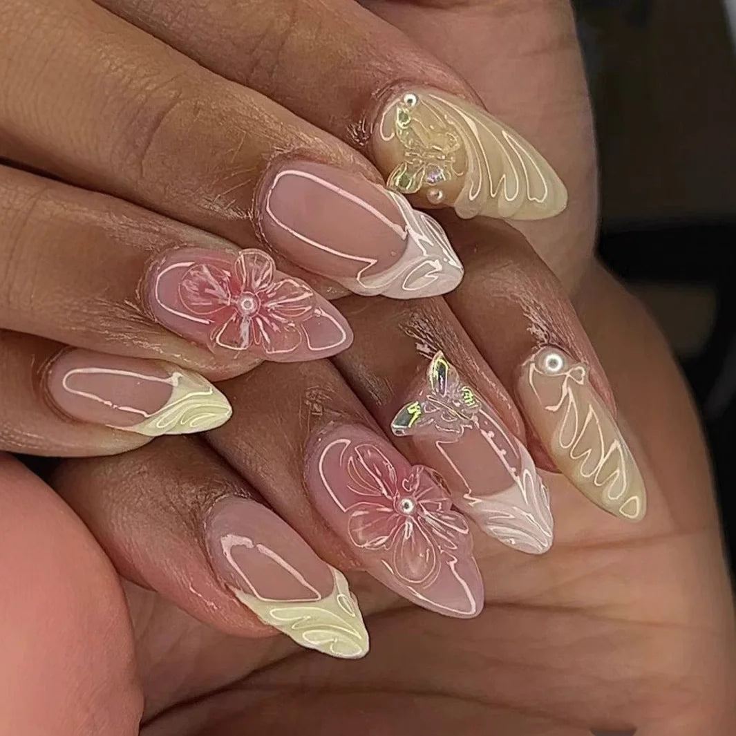 Ballet Rose : 24 Faux Ongles Élégants