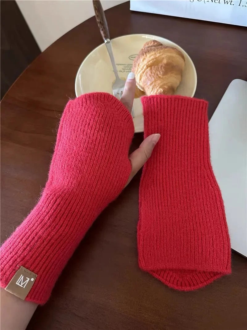 Gants Femme en Laine Éléguants avec Strass Blancs