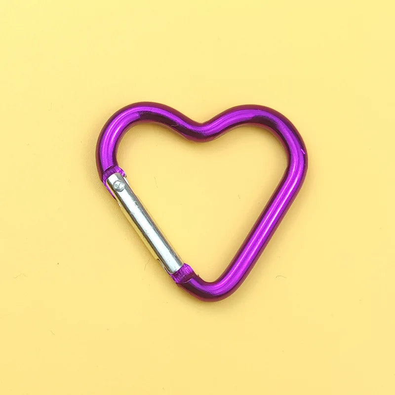 Heart-Shaped Aluminum Keychain Clip & Travel Hook