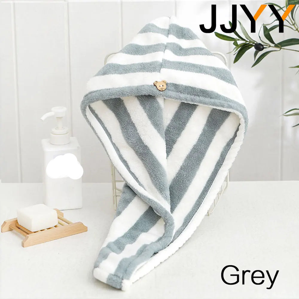 QuickDry Coral Hair Towel - Super Absorbent Microfiber