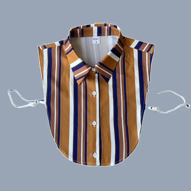 Col Amovible Chic à Carreaux