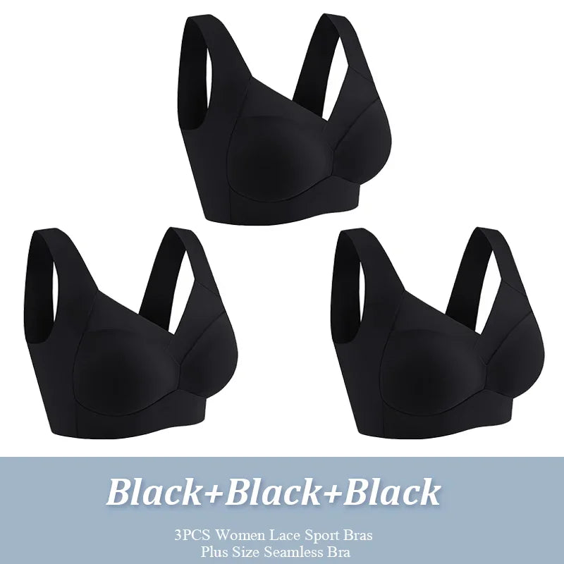 Brassière Sport en Dentelle Sans Couture - 3 Pièces