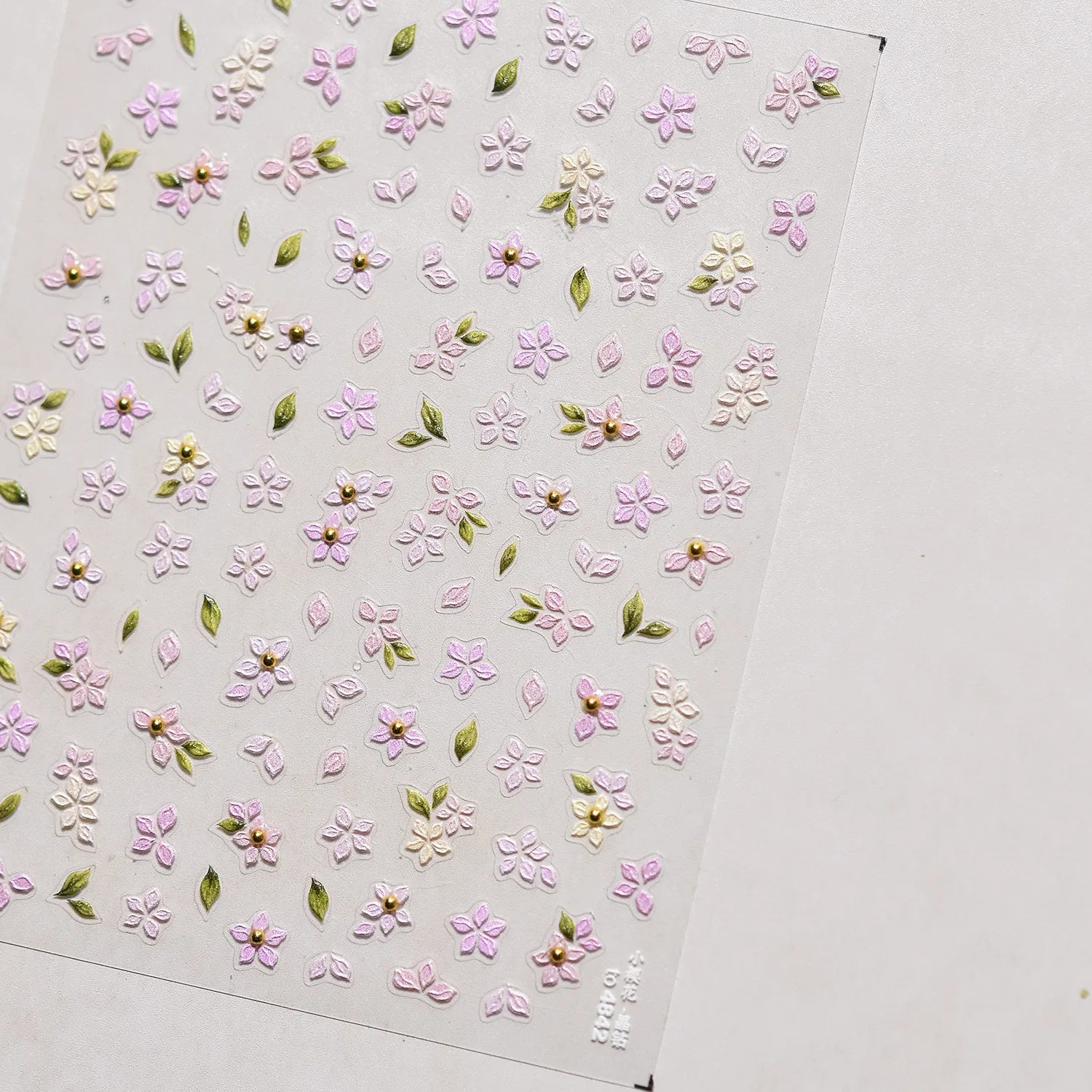 Autocollants Kawaii 5D Jasmin Pailleté pour Ongles