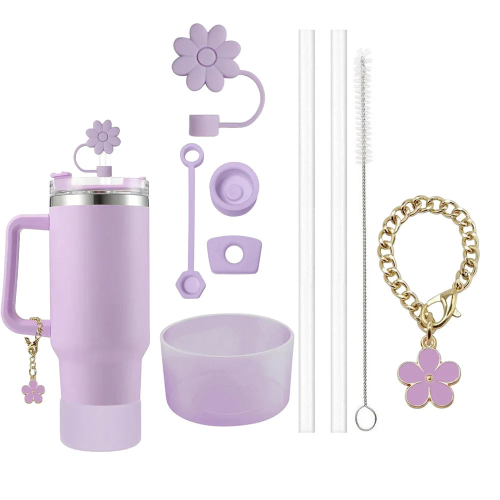 Ensemble Fleur: Accessoires 9 pièces pour Tasse Stanley
