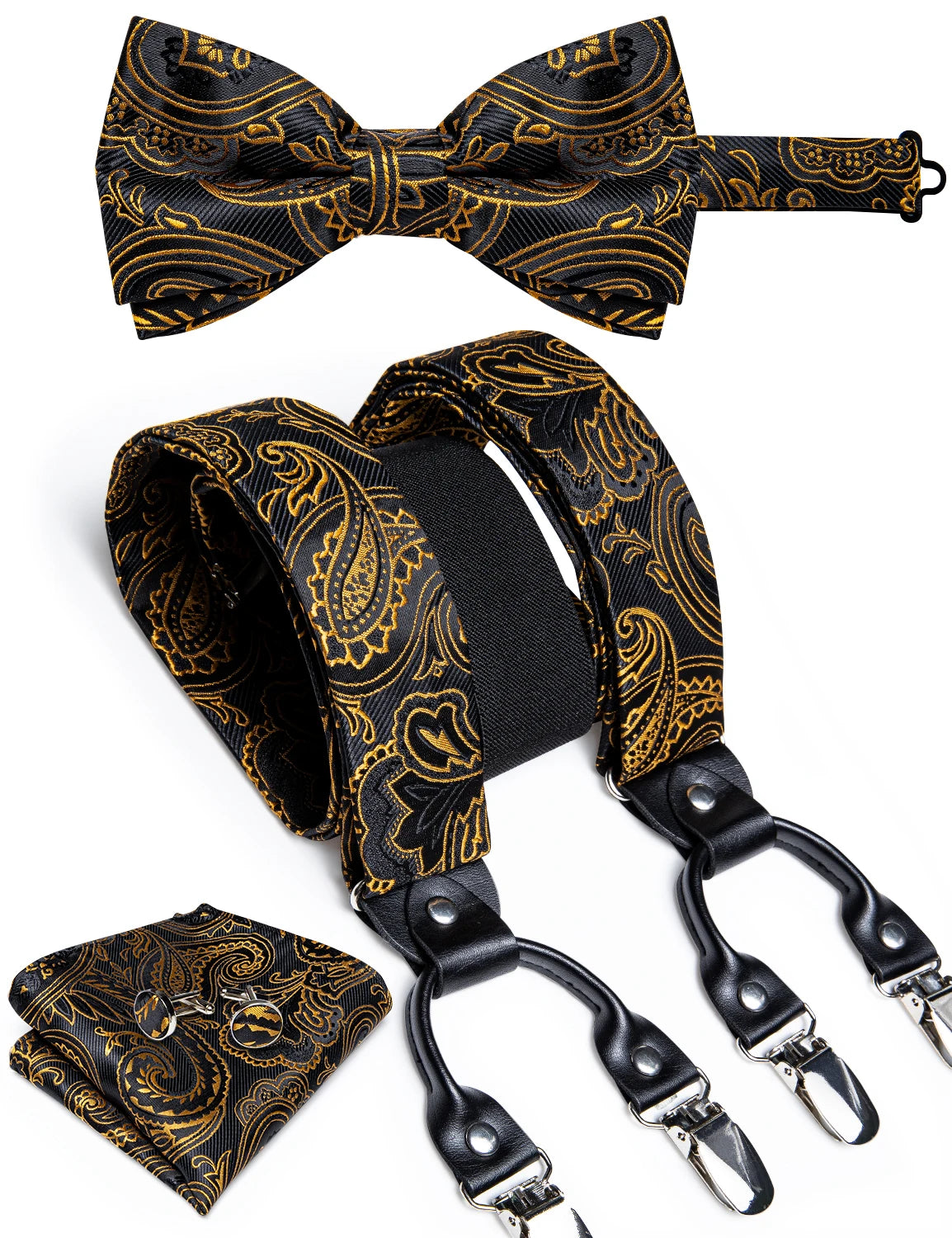 Silk Suspenders & Bow Tie Set for Men