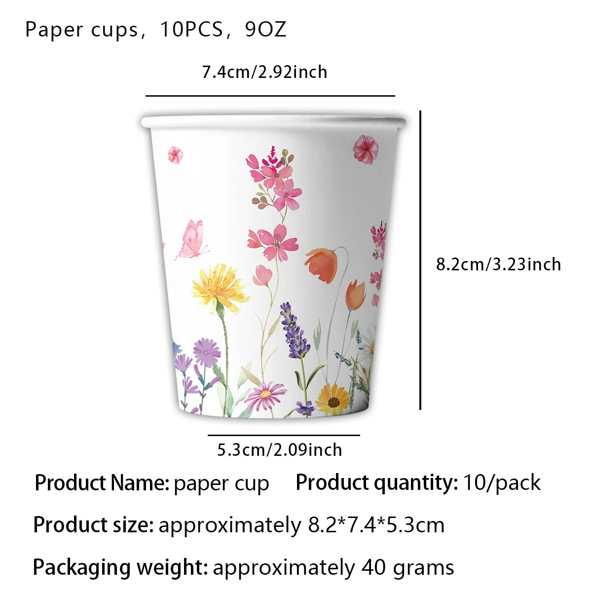 Assiettes Fleurs Joyeuses pour Anniversaire Fille