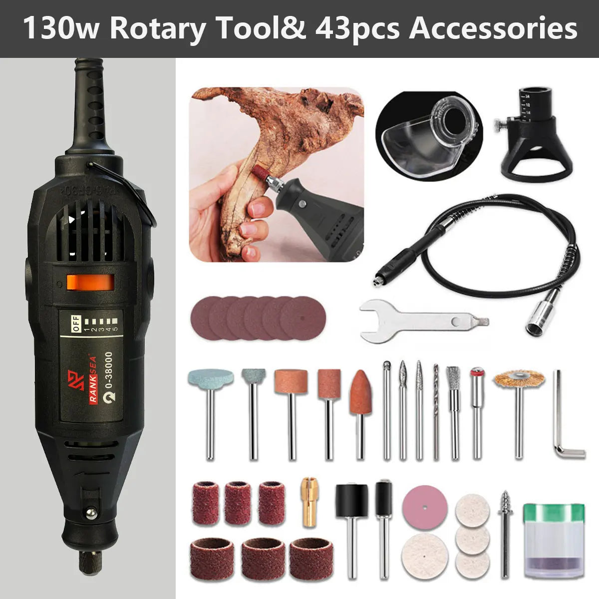 RANKSEA Kit Rotatif 43 Accessoires DIY