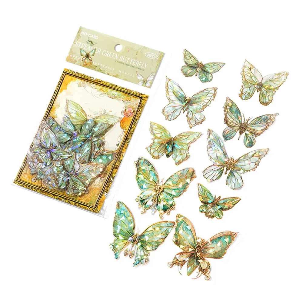 Autocollants 3D Papillon Flash - 20 pièces PET