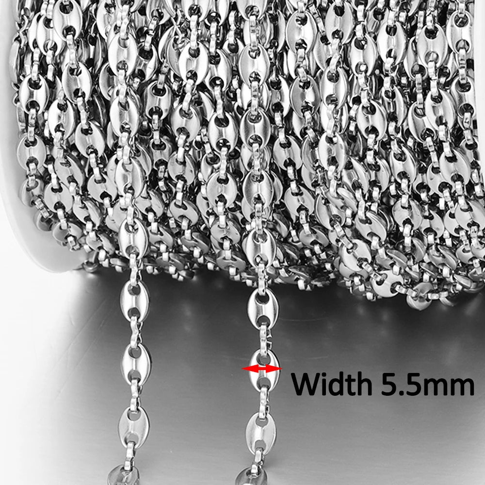 Stainless Steel Star Link Chain for DIY Jewelry