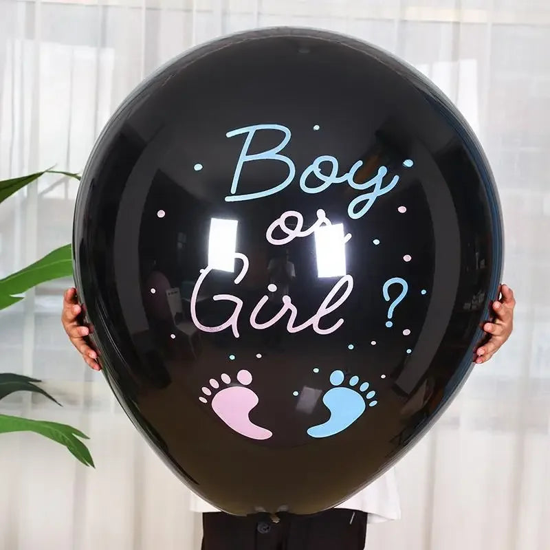 36-Inch Black Gender Reveal Balloon for Baby Showers