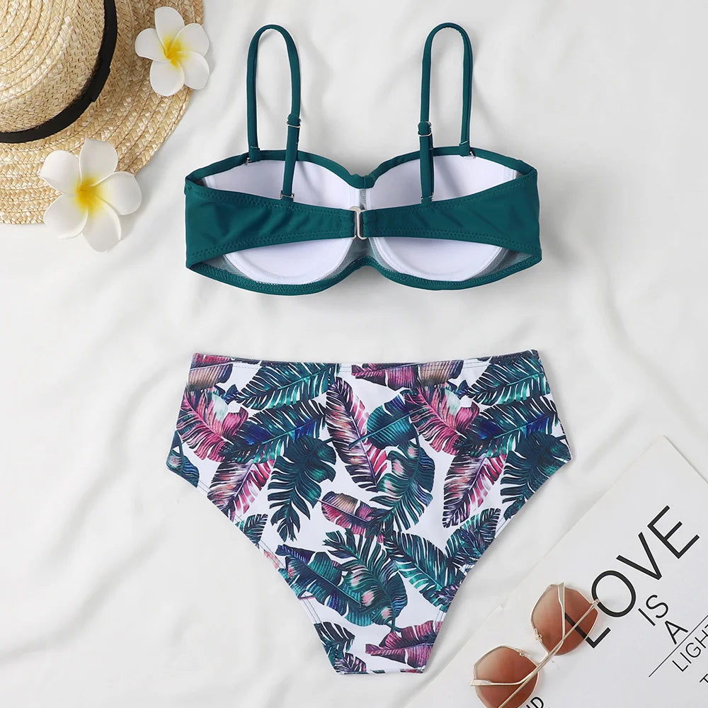 Floral Leopard Bikini Set - Summer Beach Vibes