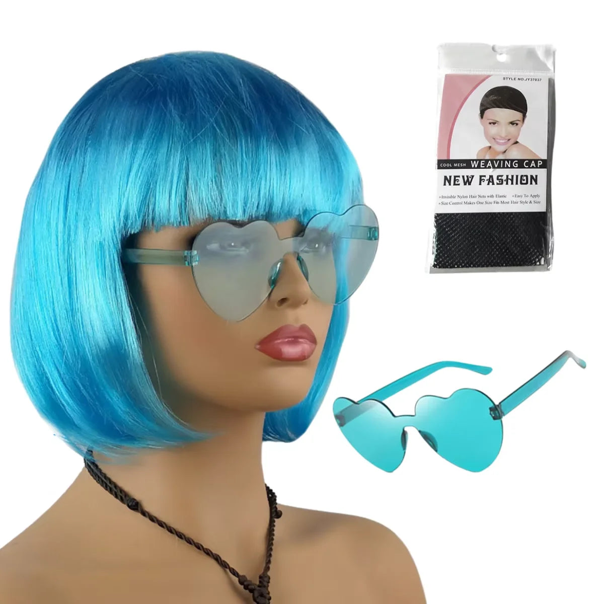 Perruque Bobo Néon Fun pour Fêtes et Cosplay