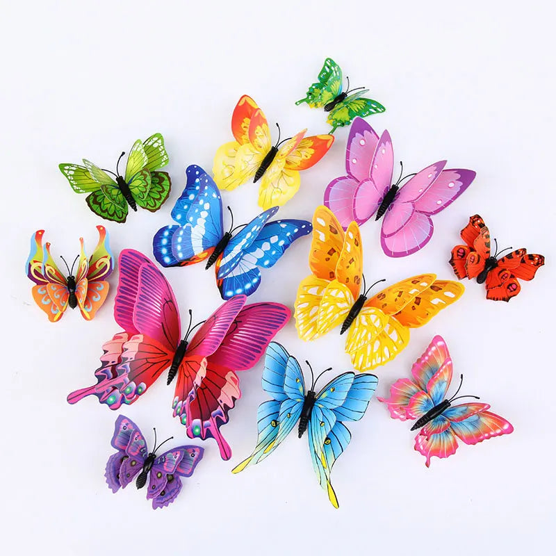 3D Butterfly Wall Decals - Colorful Home Decor Set