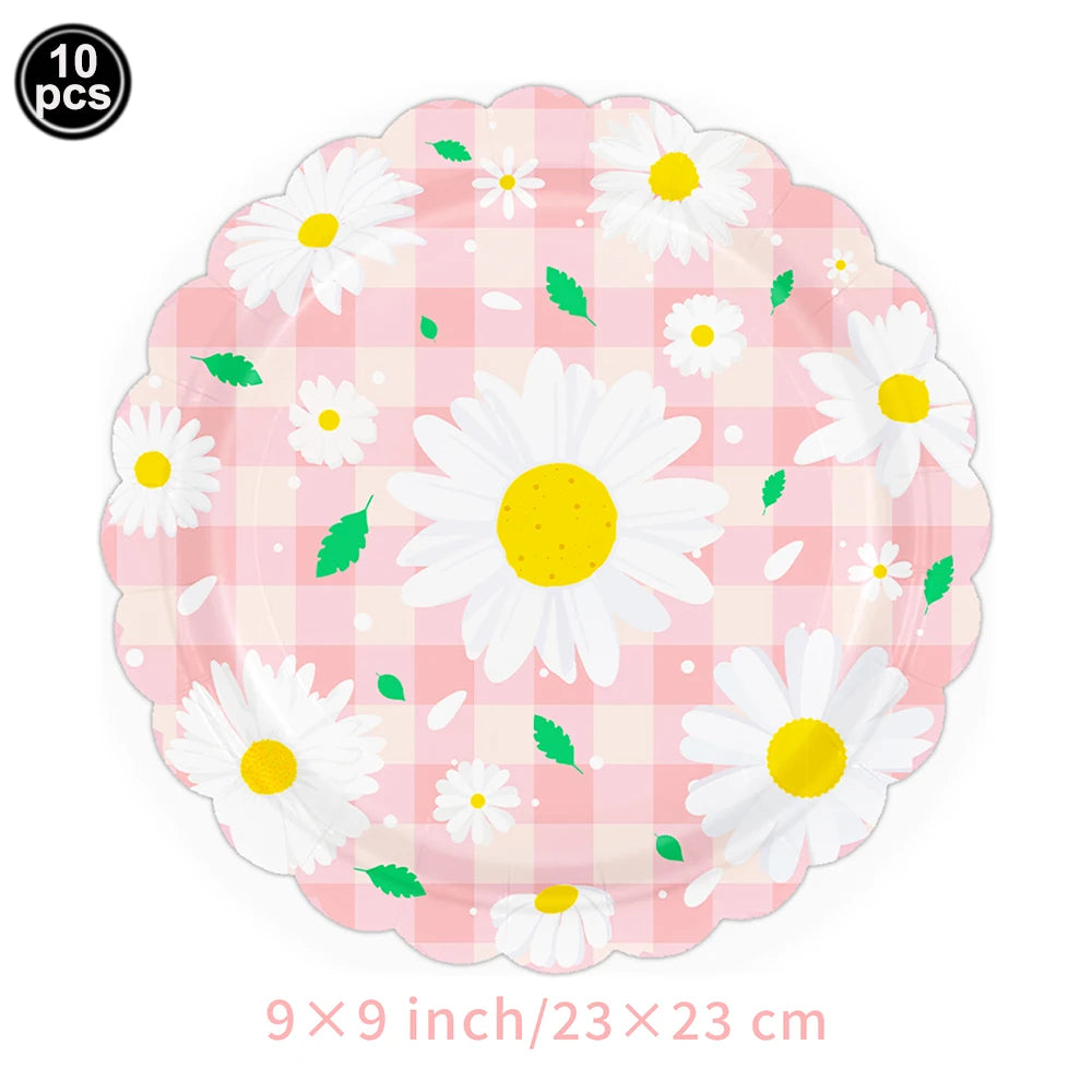 Assiettes Fleurs Joyeuses pour Anniversaire Fille