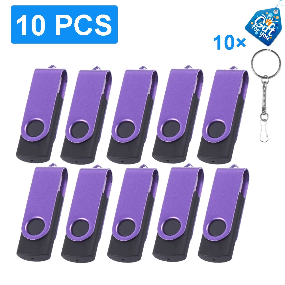 Clé USB Rotative 128Go - Bleu Élégant