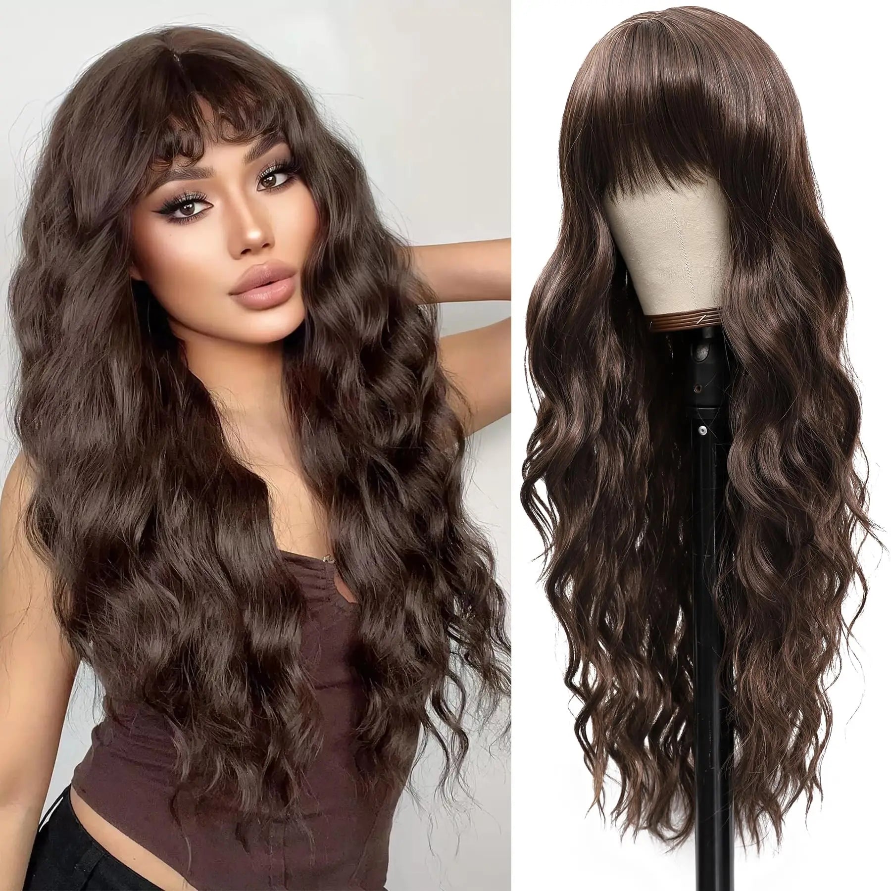 Perruque Vague Rouge Vin - Style Festif et Cosplay