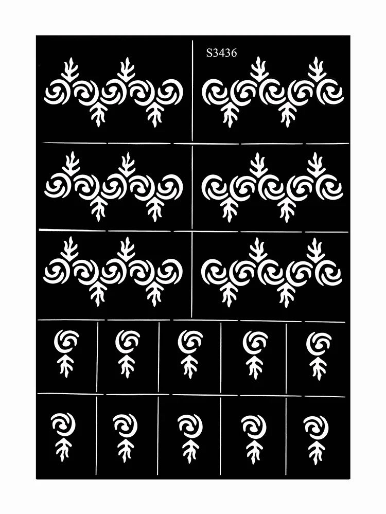 Pochoir Henné Fleurs - Tatouage Éphémère Réutilisable