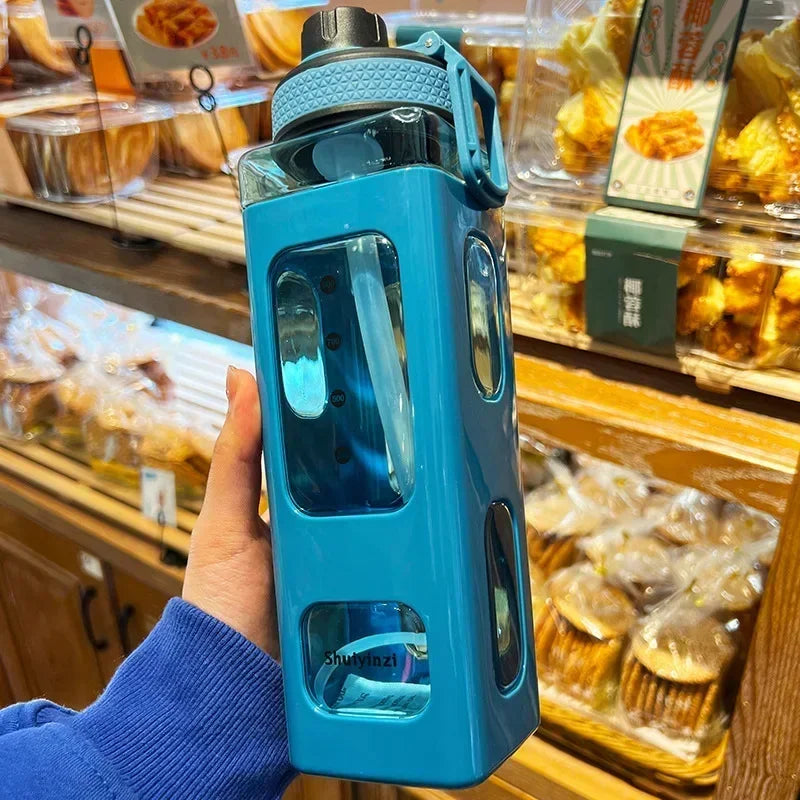 Bouteille Kawaii Pastel Portable 700/900ml avec Paille