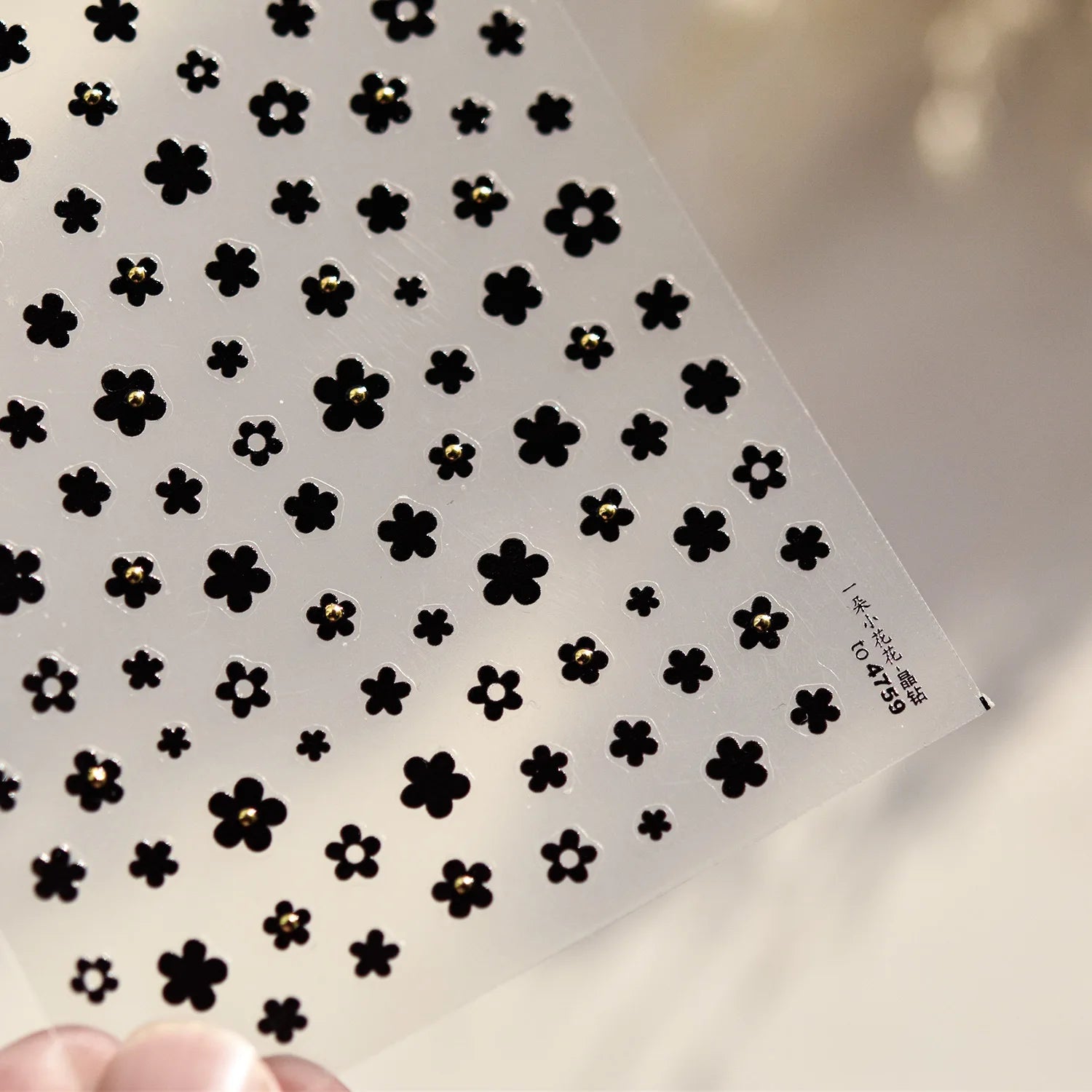 Autocollants Kawaii 5D Jasmin Pailleté pour Ongles