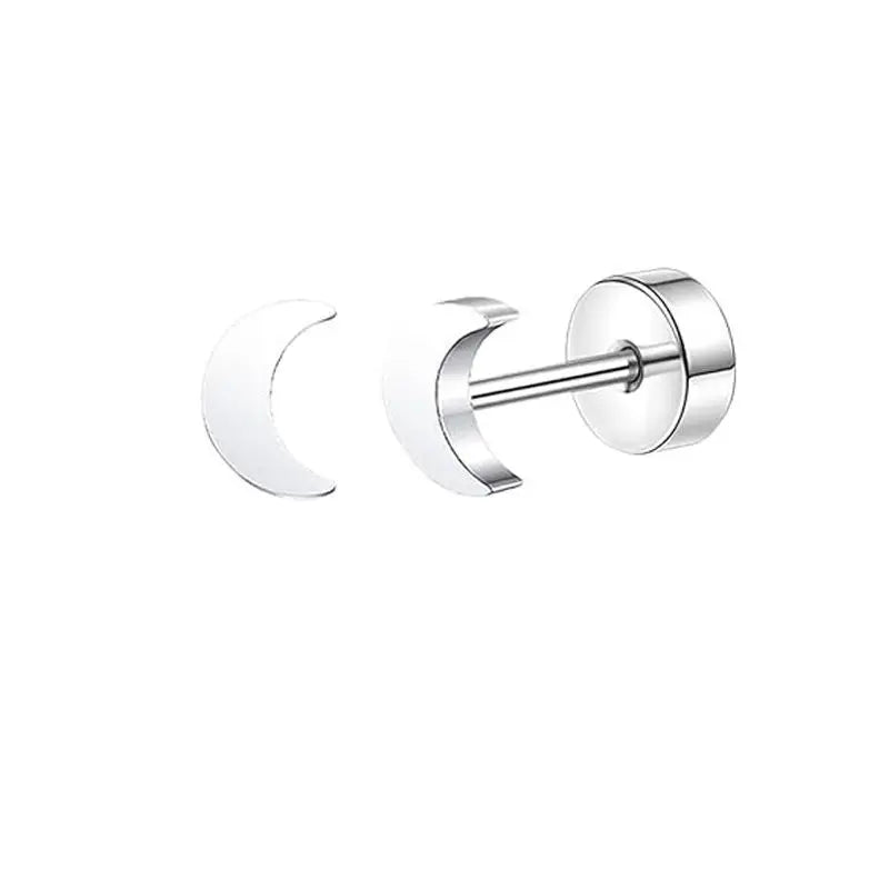 Boucles d'oreilles Lune Cœur en Acier Inoxydable