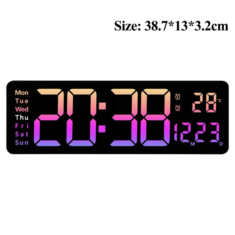 Horloge Murale LED Multifonction Télécommande et Mémoire