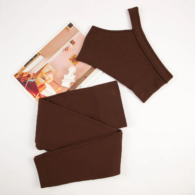 Ensemble Sport Femme CHRLEISURE - Yoga Côtelé Confort