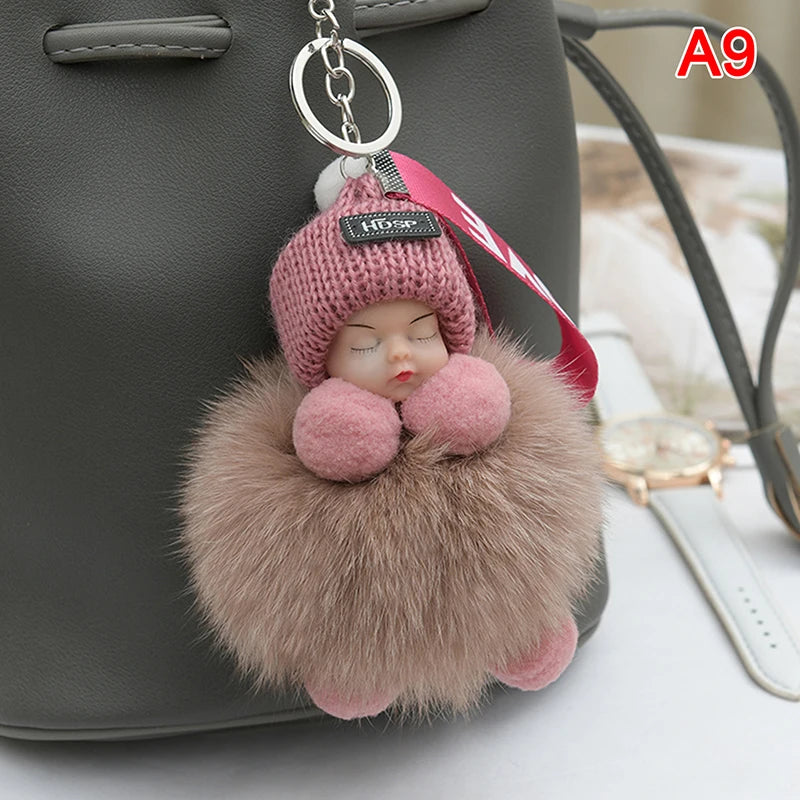 Charming Plush Fox Fur Keychain Pendant