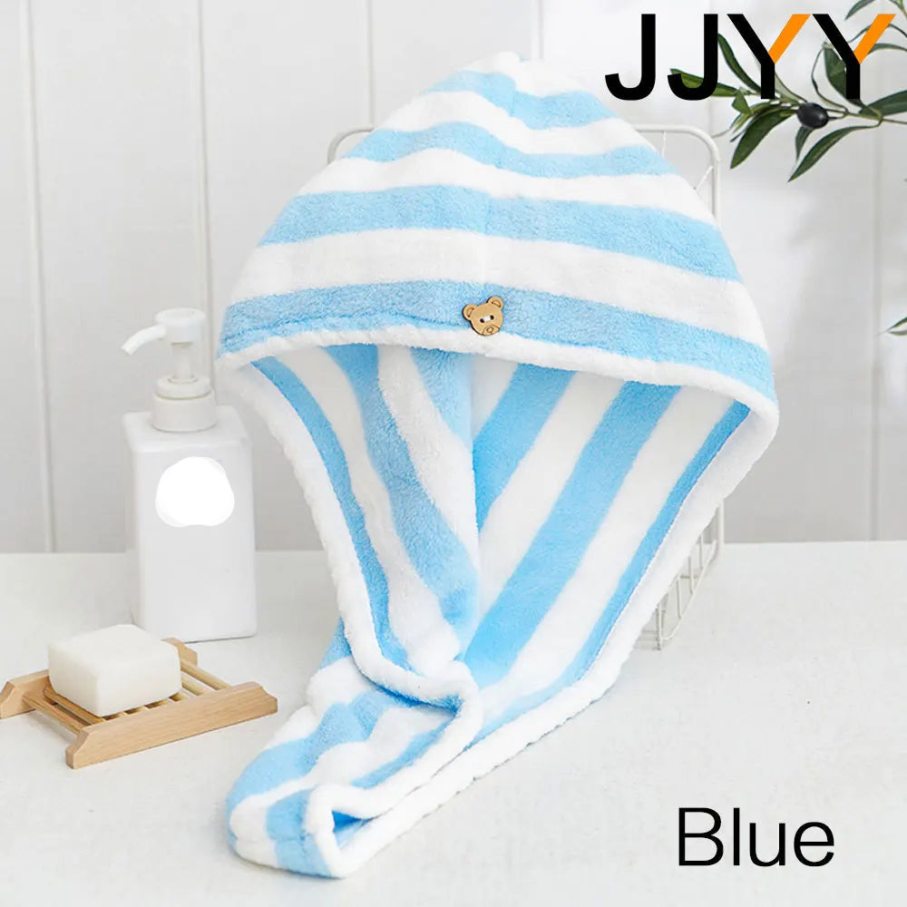 QuickDry Coral Hair Towel - Super Absorbent Microfiber