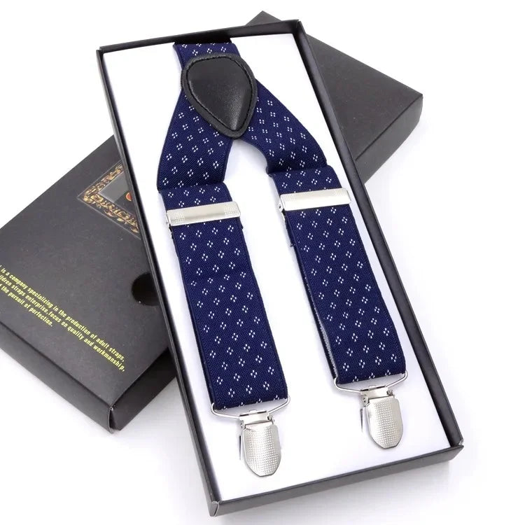 Chic Multicolor Clip Suspenders for Men - 3 Clips