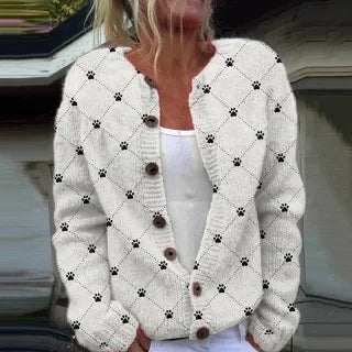 Cardigan Numérique Chic Femme - Style Transfrontalier