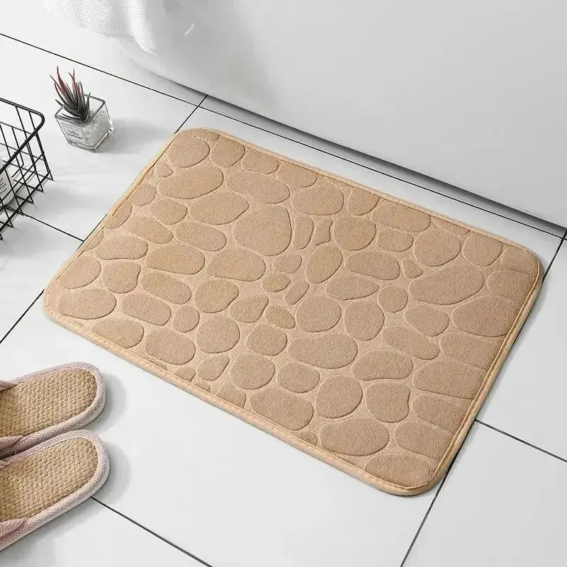 Tapis Antidérapant Galets Luxe en Microfibre 1 pièce
